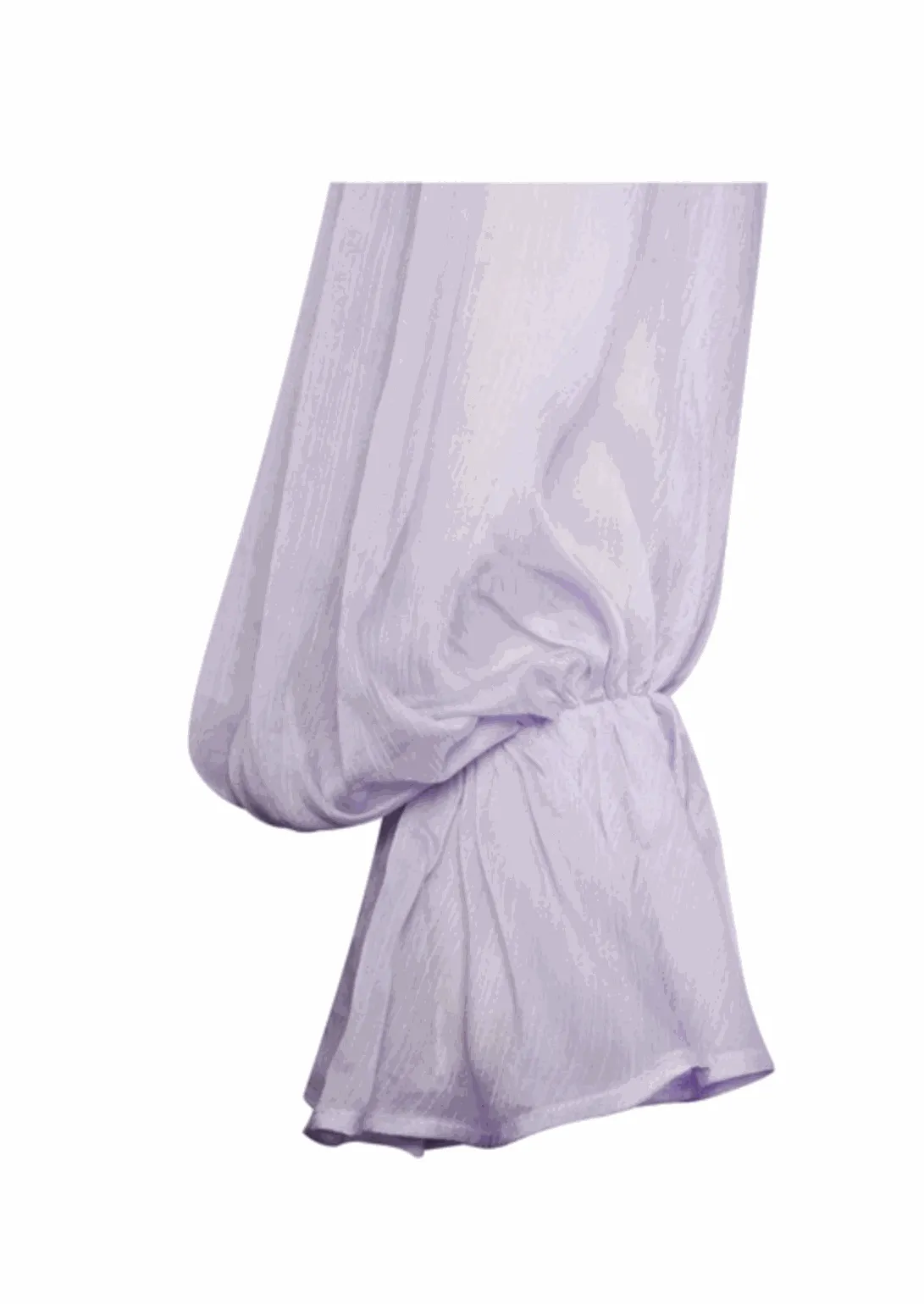 "ZAYDA" LAVANDER SILK OFF SHOULDER BALLON SLEEVES MIDI DRESS