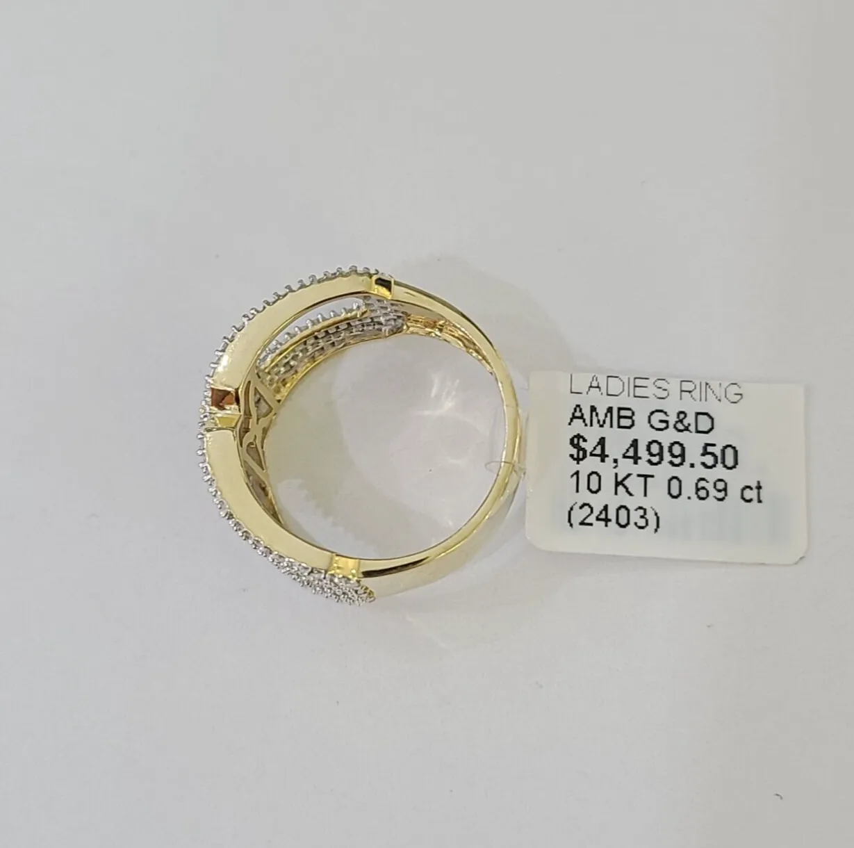 Real 10k Yellow Gold Diamond Ladies Ring Women Casual Engagement Wedding