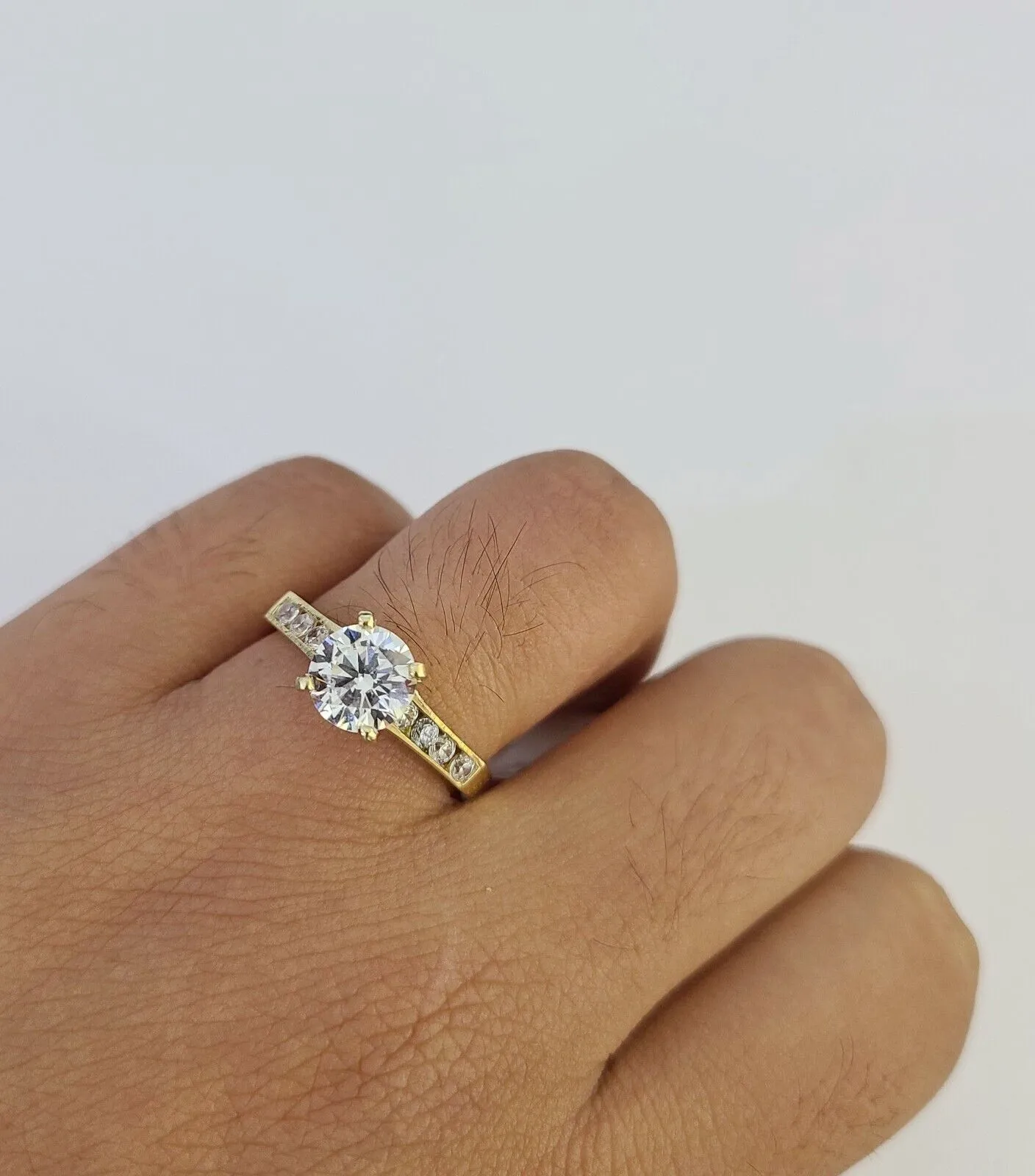 Real 10k Yellow Gold Ring Wedding Engagement Casual 10Kt Genuine