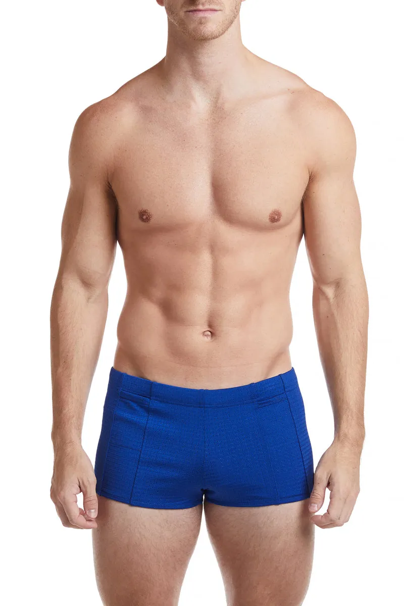 Red - LANDON Athletic Mesh Square Cut Swim Brief