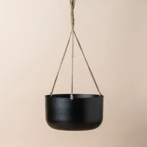 Saarde Metal Hanging Planter Black