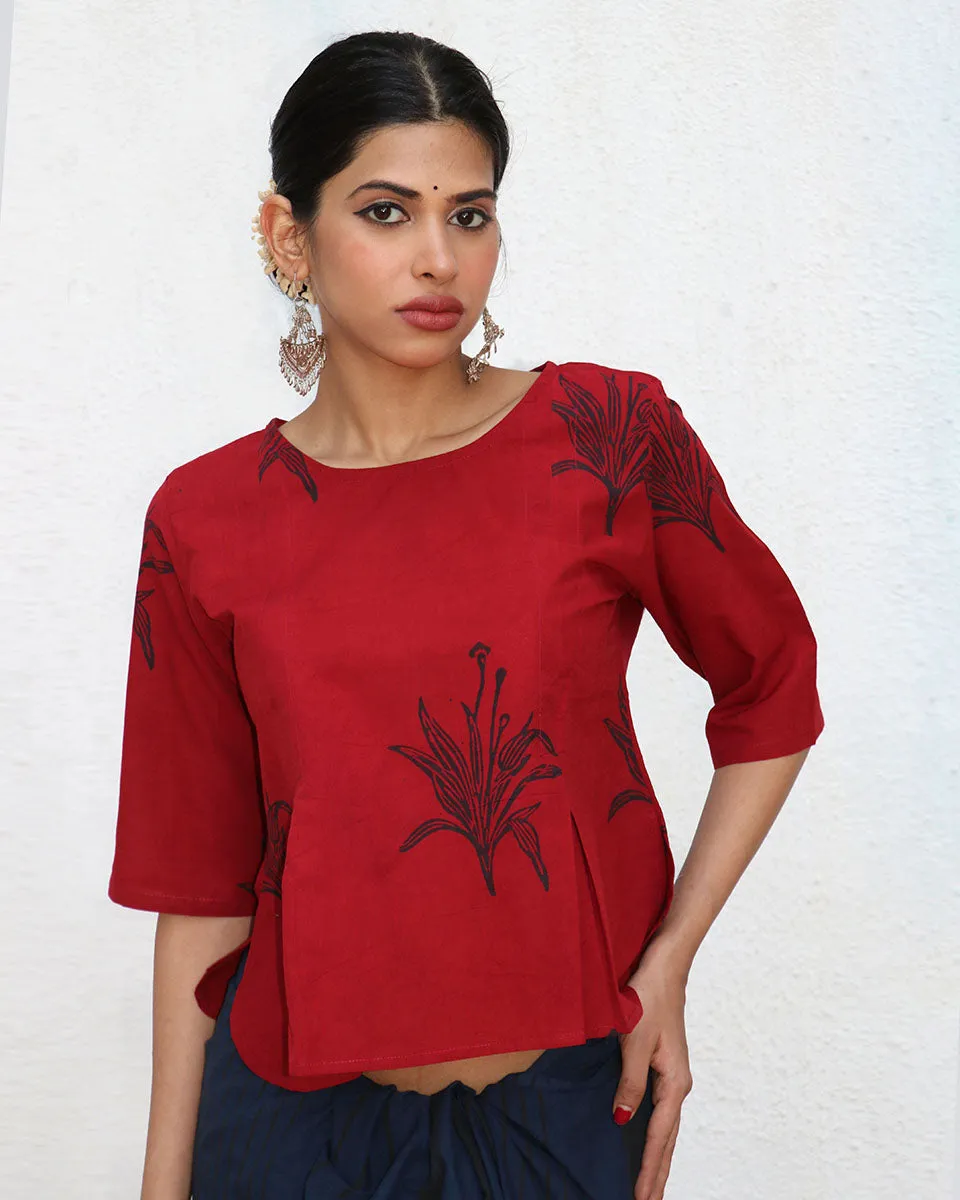 Sanchari Blockprinted Cotton Top - NOMAD
