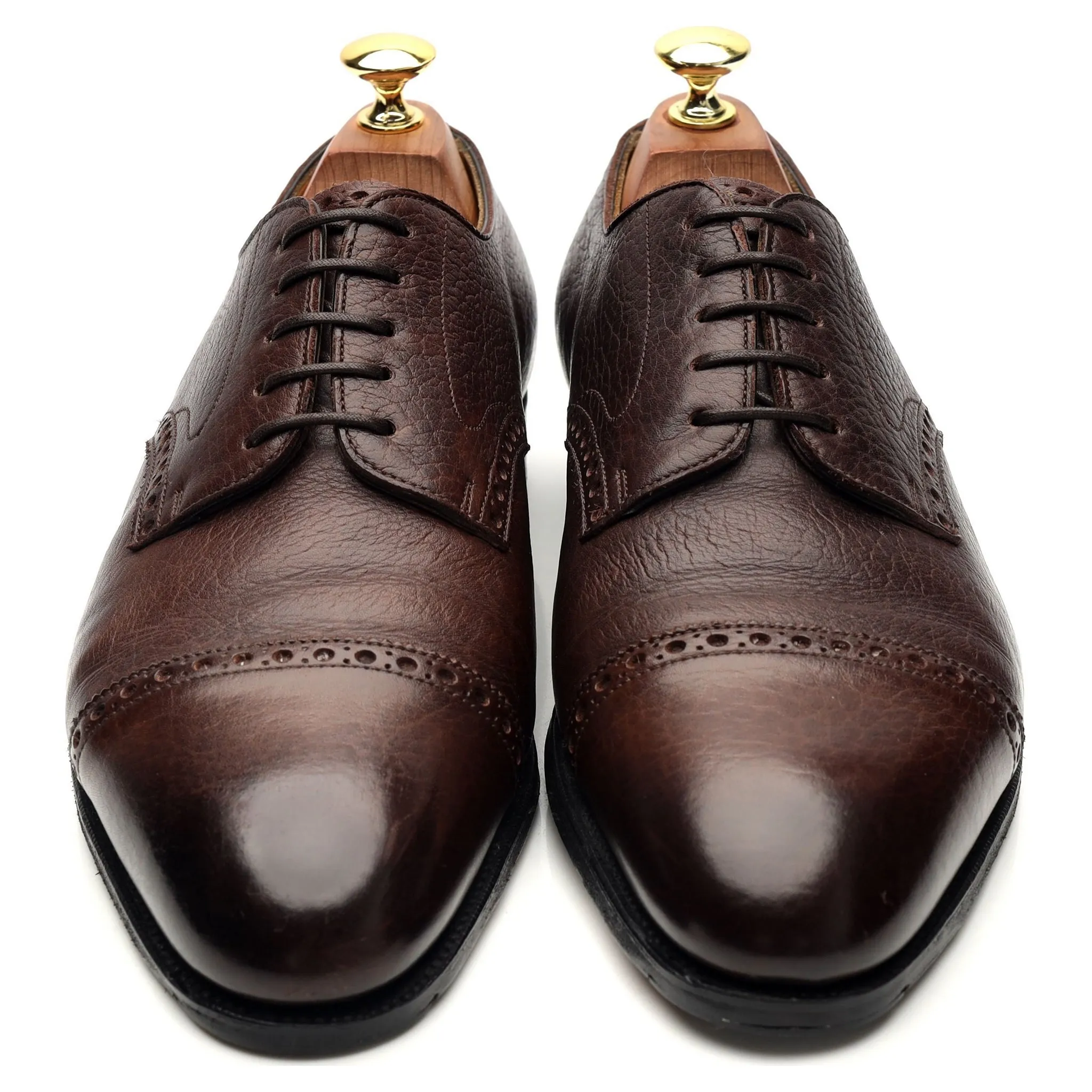 'Shoreditch' Dark Brown Leather Derby Brogue UK 7.5 E