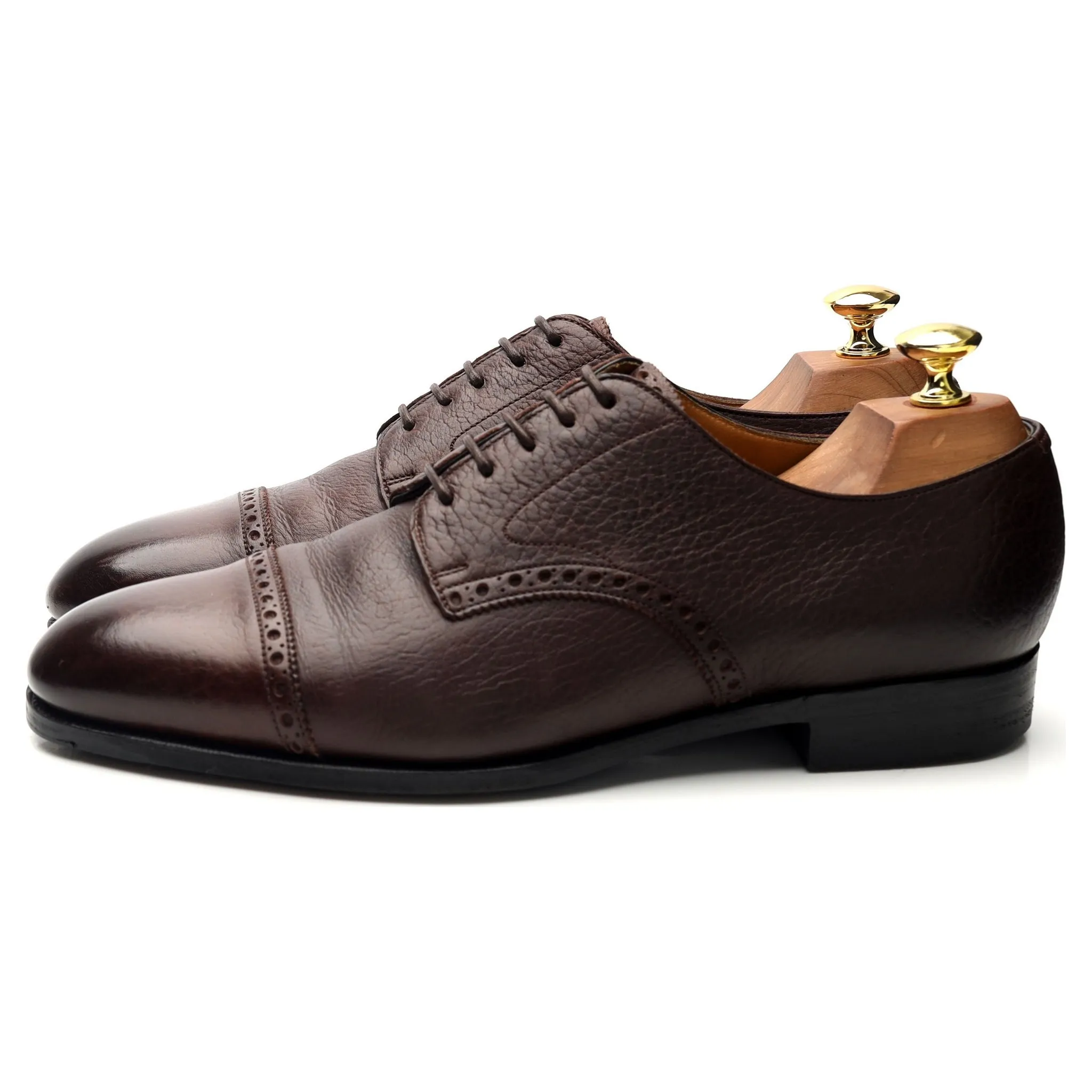 'Shoreditch' Dark Brown Leather Derby Brogue UK 7.5 E