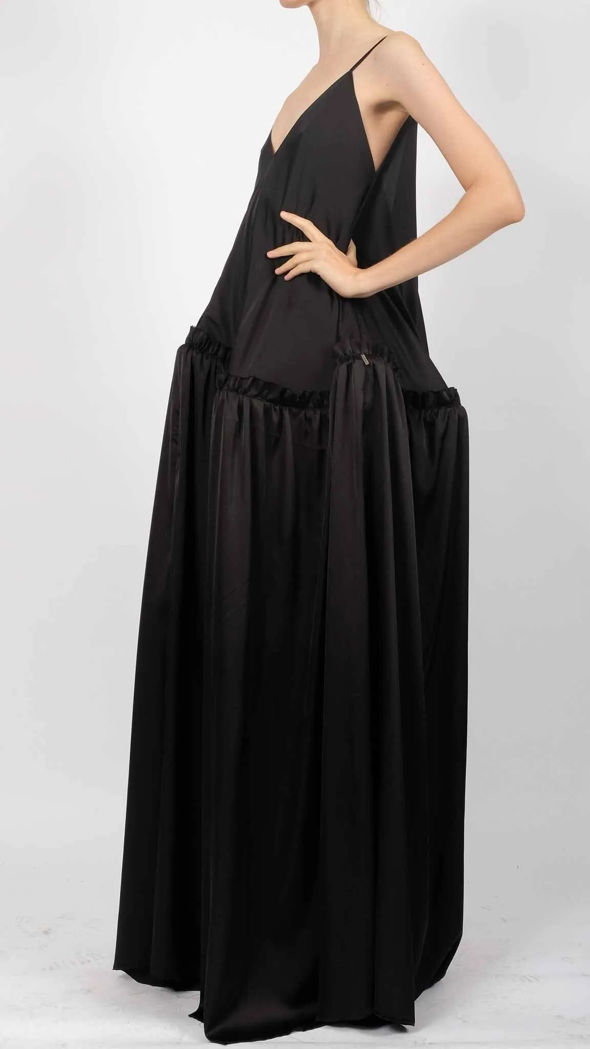 Silk Maxi Dress with Straps