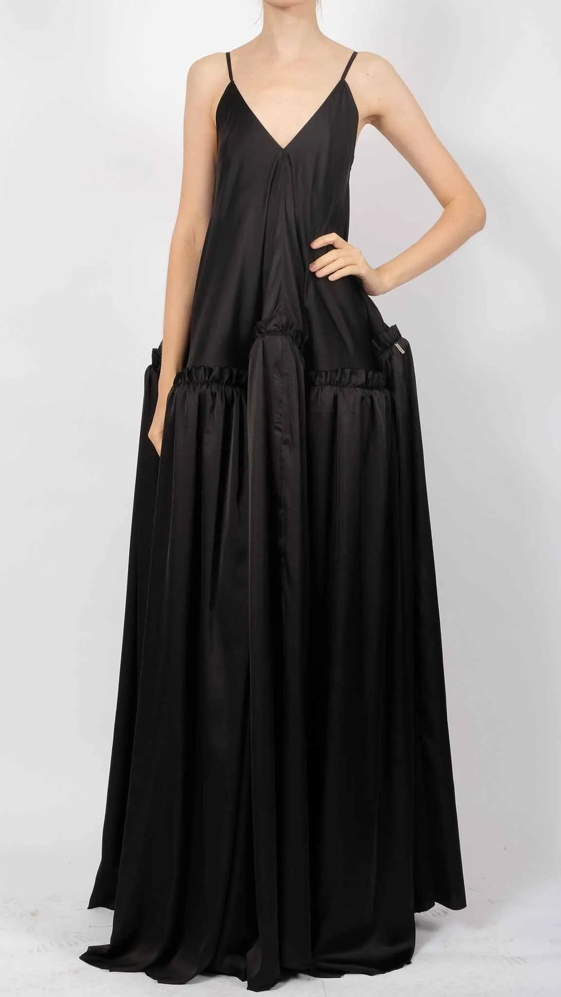 Silk Maxi Dress with Straps