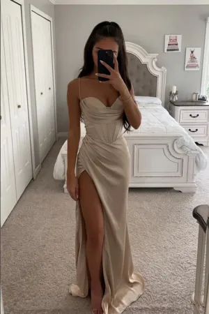 Simple Mermaid Spaghetti Straps Evening Dresses, Long Prom Dresses APP0720