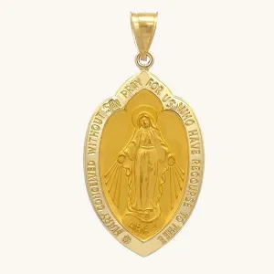 SOLID 14K YELLOW GOLD MIRACULOUS MEDAL | SHIELD