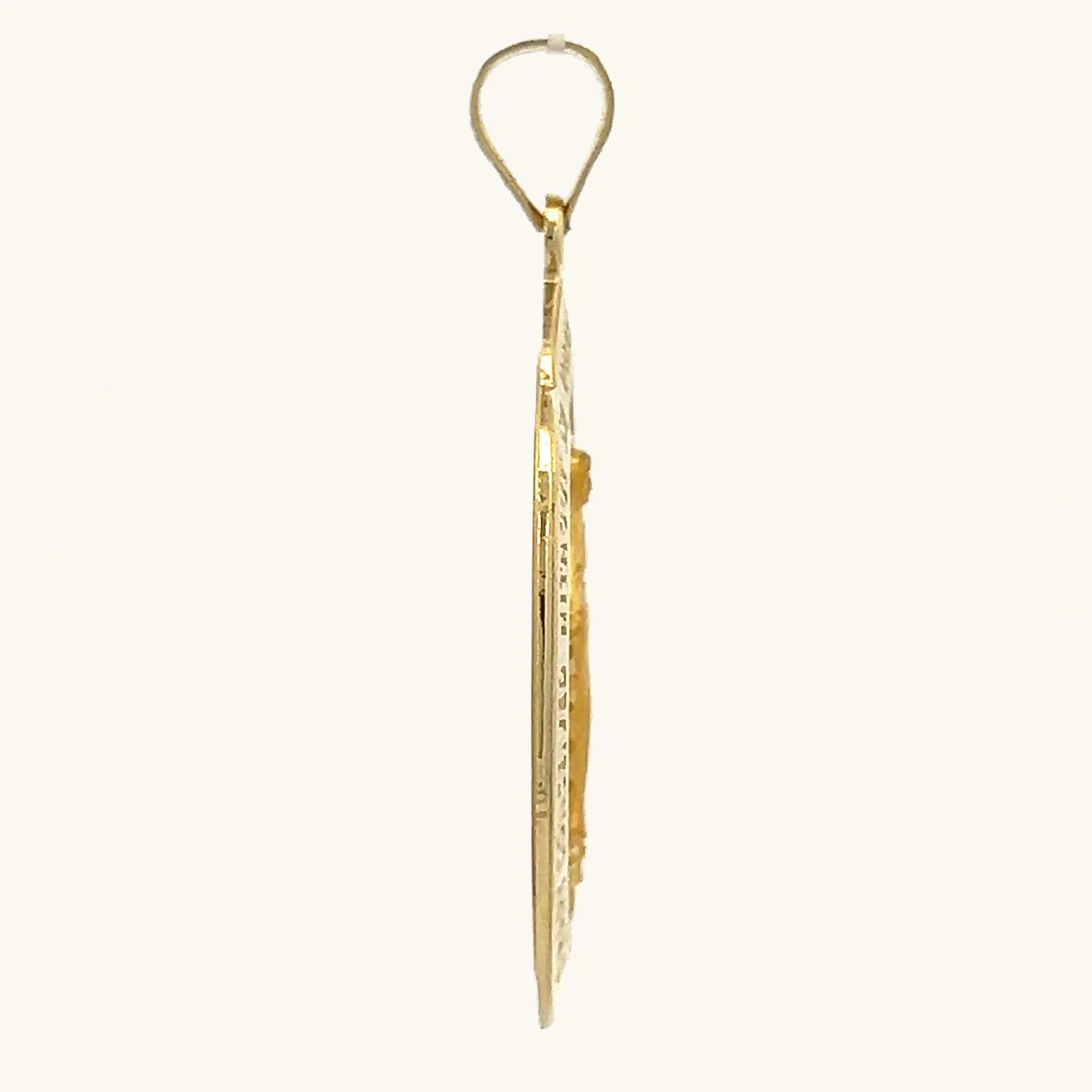 SOLID 14K YELLOW GOLD MIRACULOUS MEDAL | SHIELD