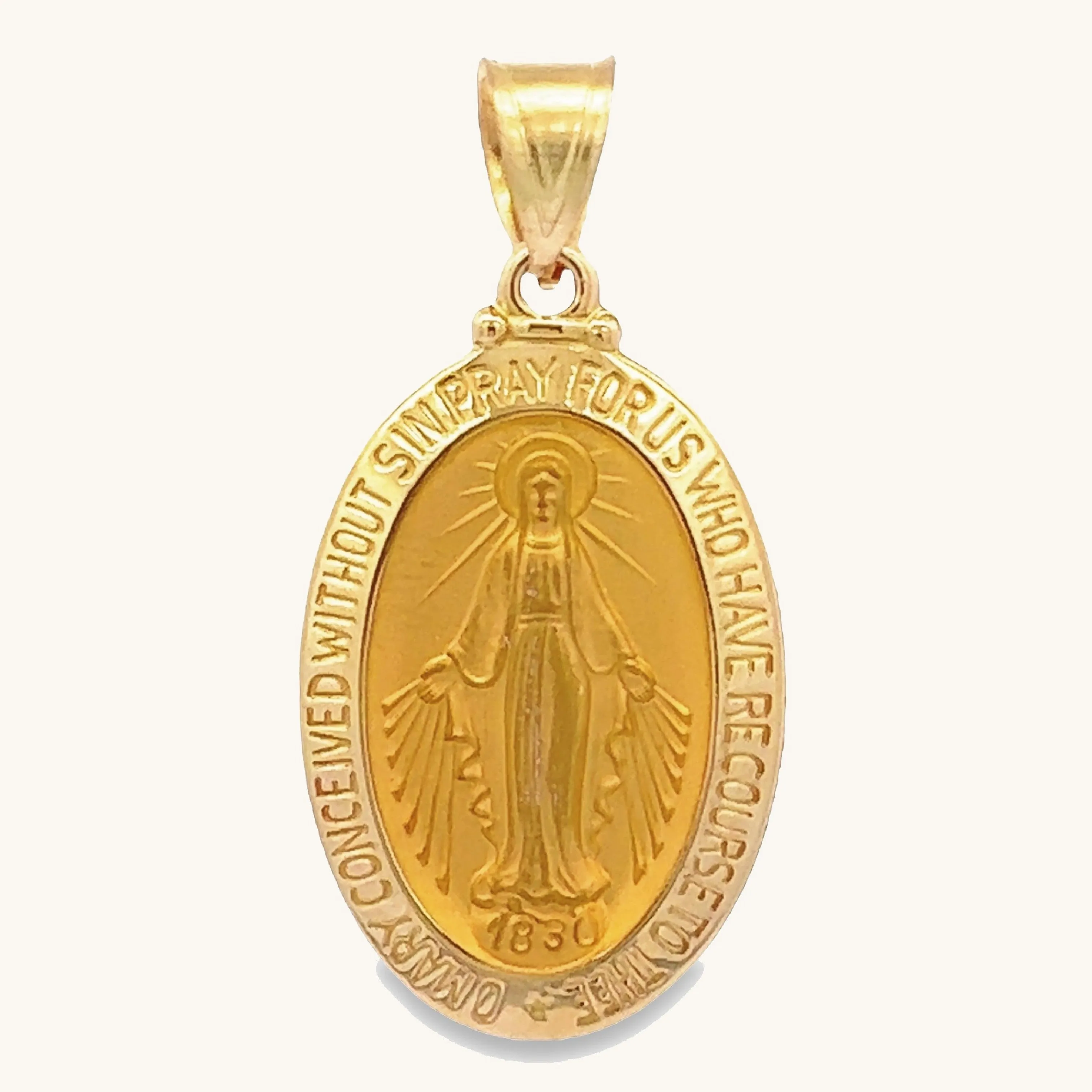 SOLID 18K GOLD MIRACULOUS MEDAL | EXTRA LARGE OVAL