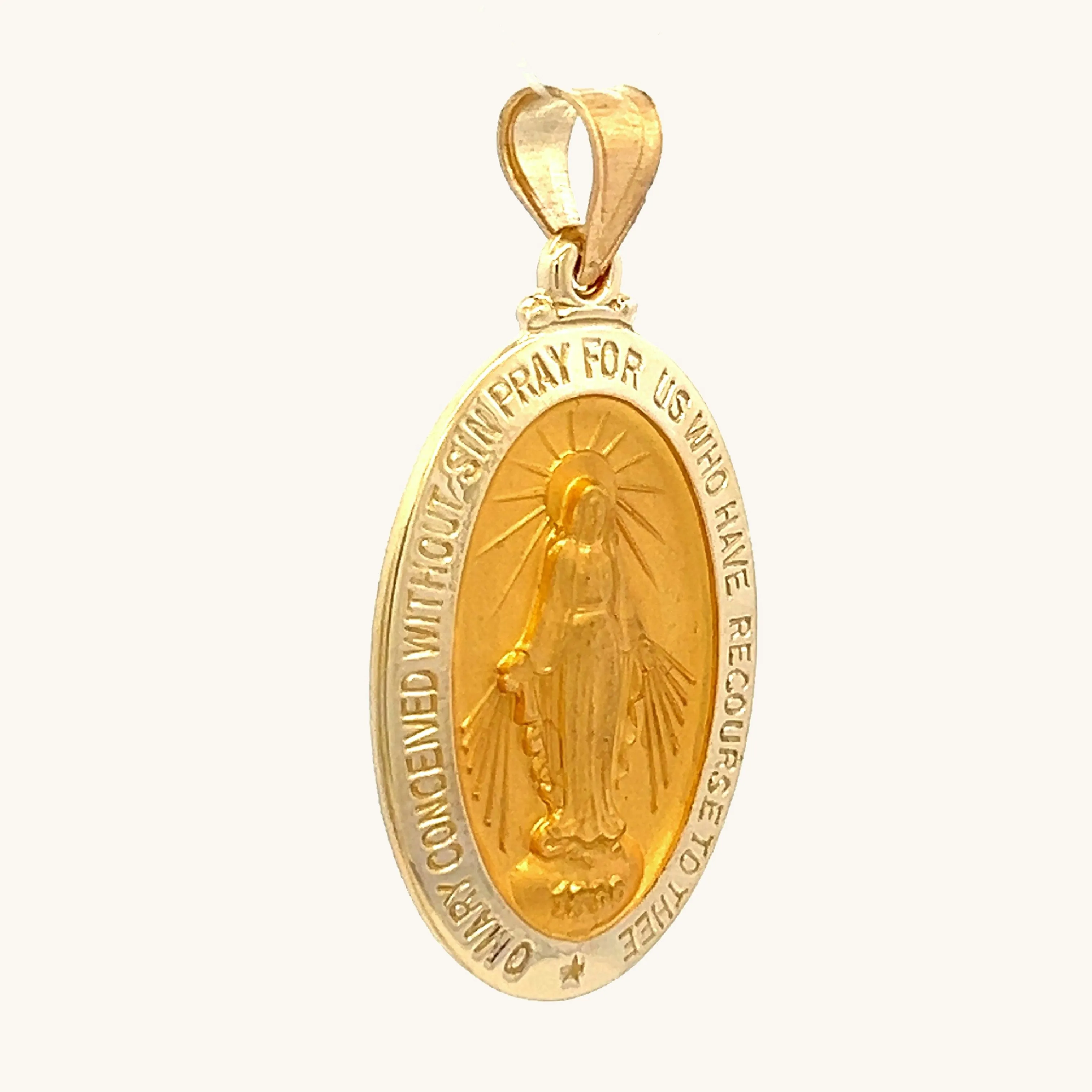 SOLID 18K GOLD MIRACULOUS MEDAL | EXTRA LARGE OVAL