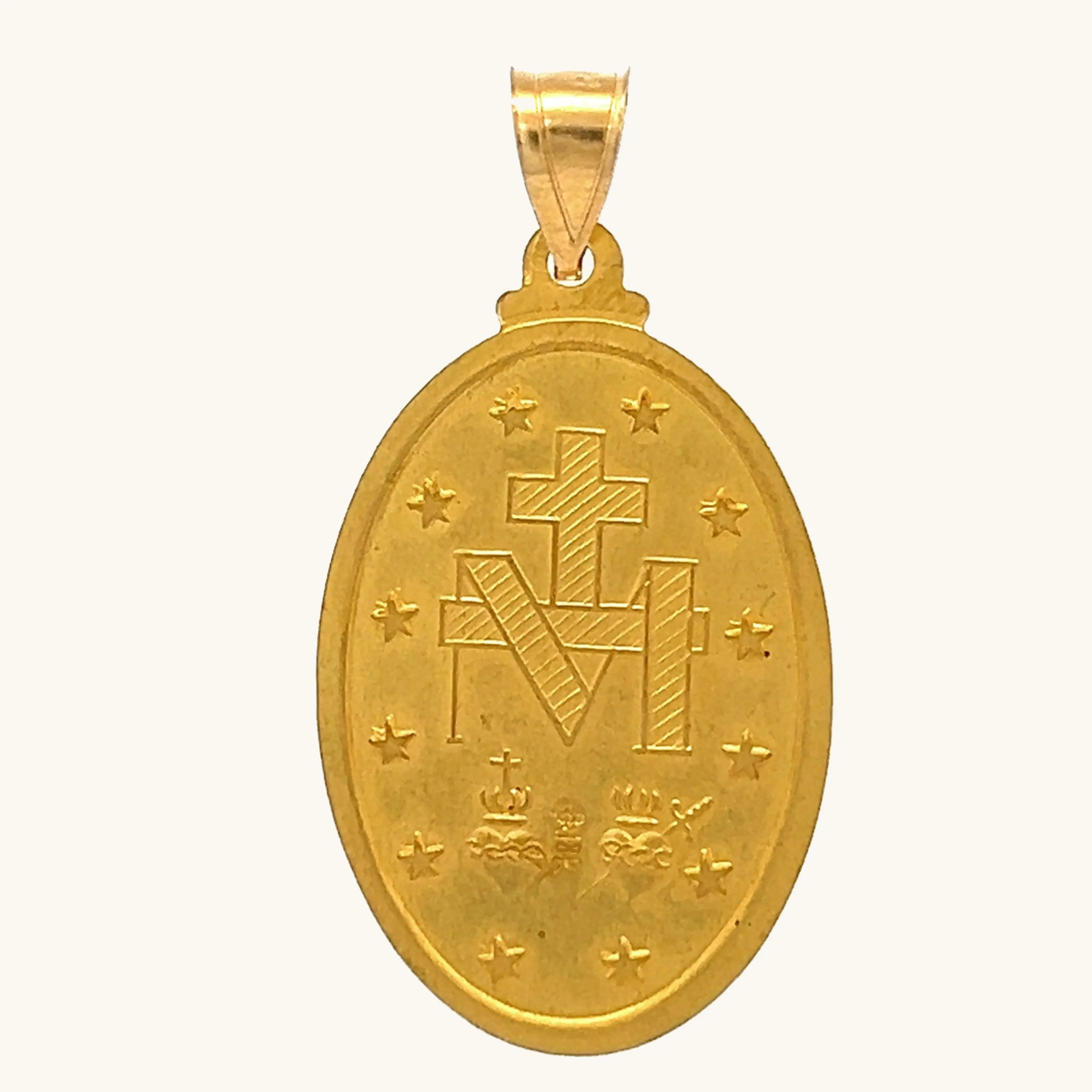 SOLID 18K GOLD MIRACULOUS MEDAL | EXTRA LARGE OVAL
