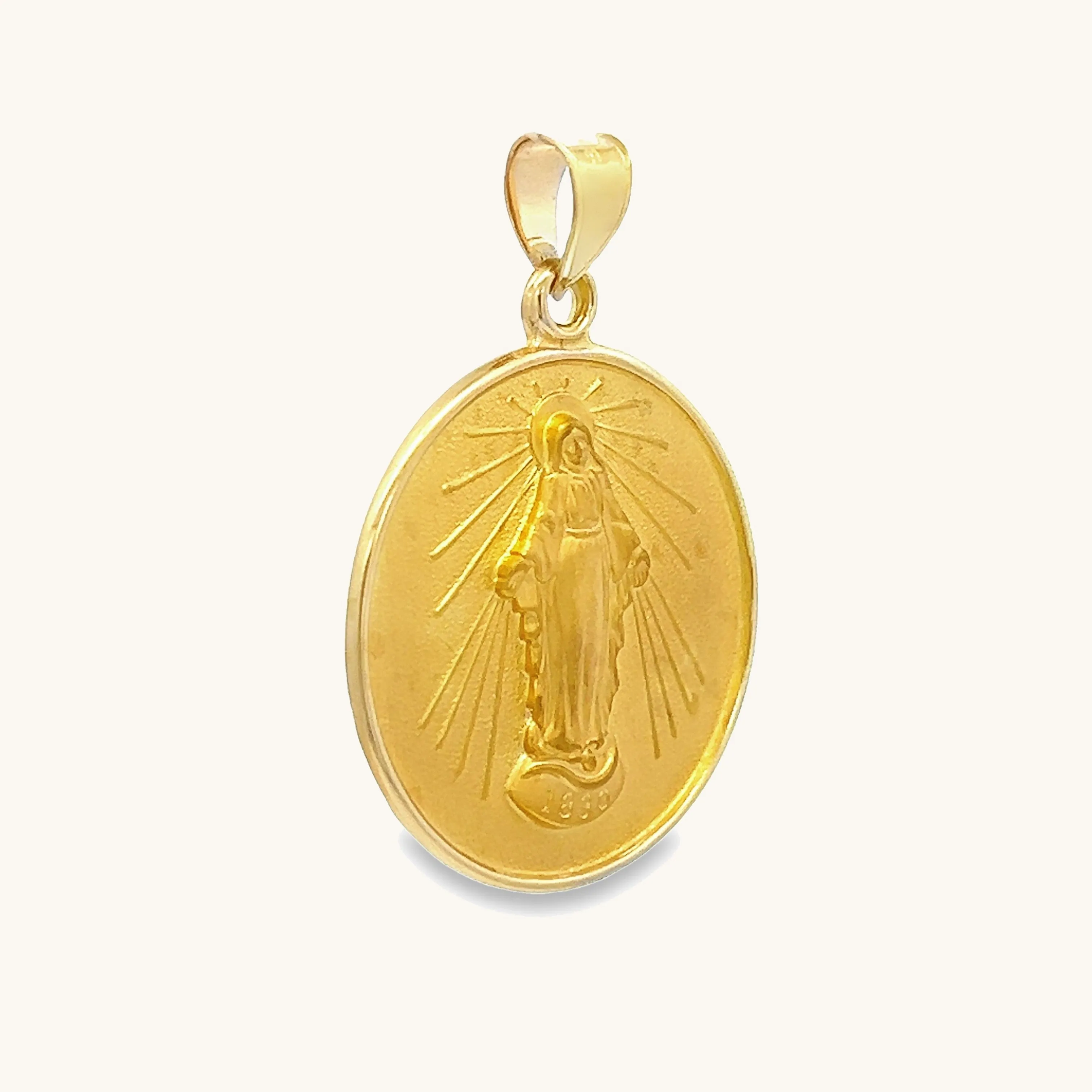 SOLID 18K GOLD MIRACULOUS MEDAL | ROUND
