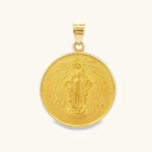 SOLID 18K GOLD MIRACULOUS MEDAL | ROUND
