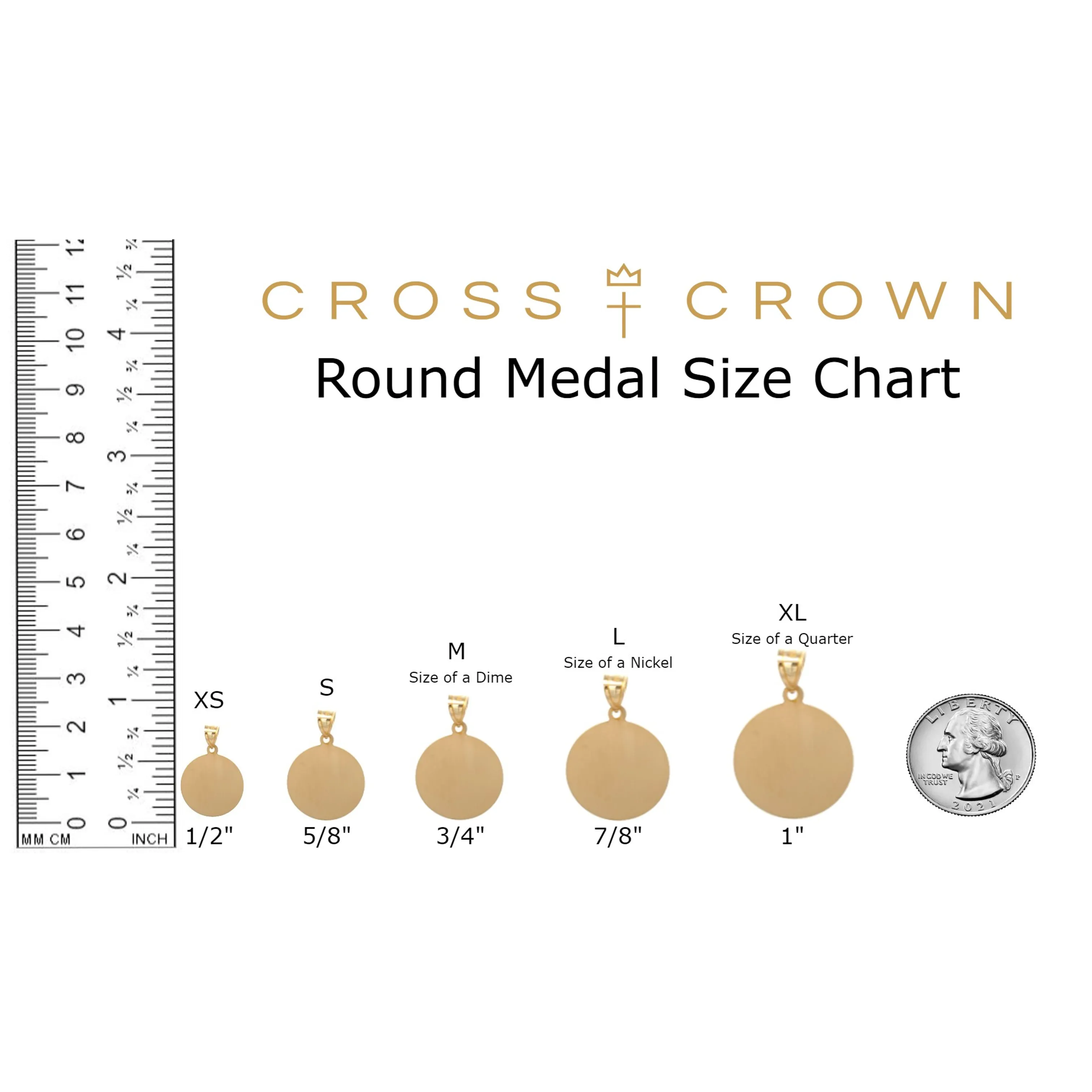 SOLID 18K GOLD MIRACULOUS MEDAL | ROUND