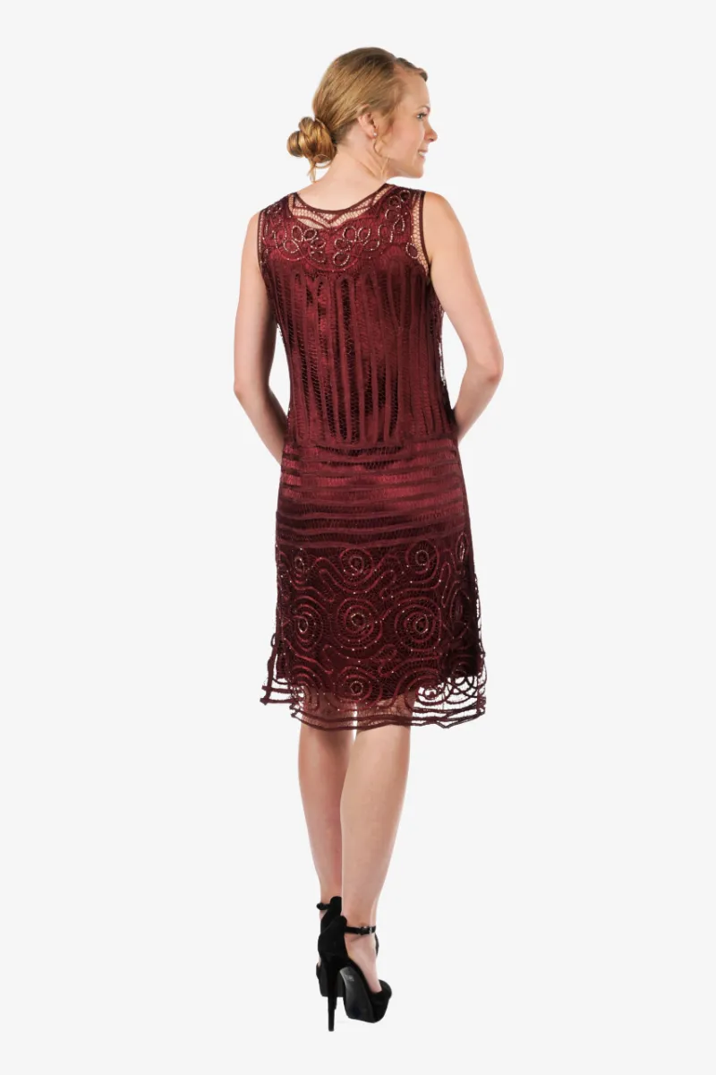 Soulmates D8152 Hand Crocheted Knee Length Duster with Dress Set