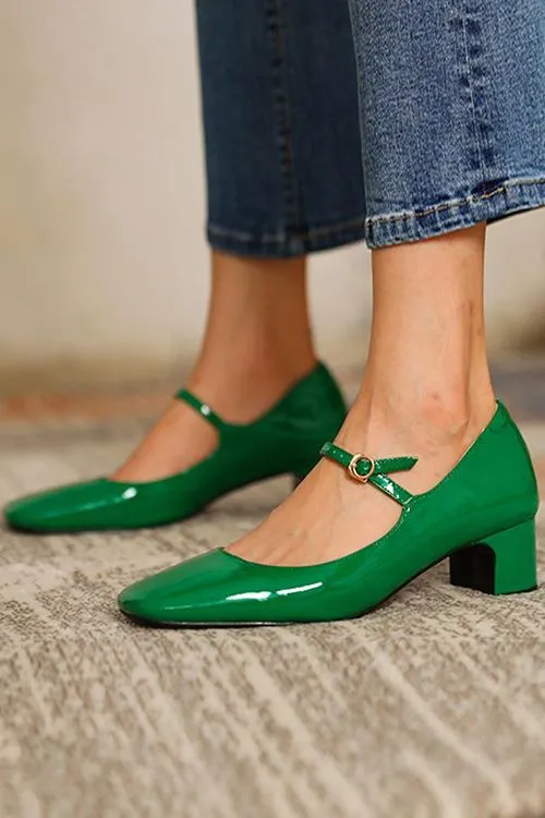 Square Toe Heeled Mary Janes