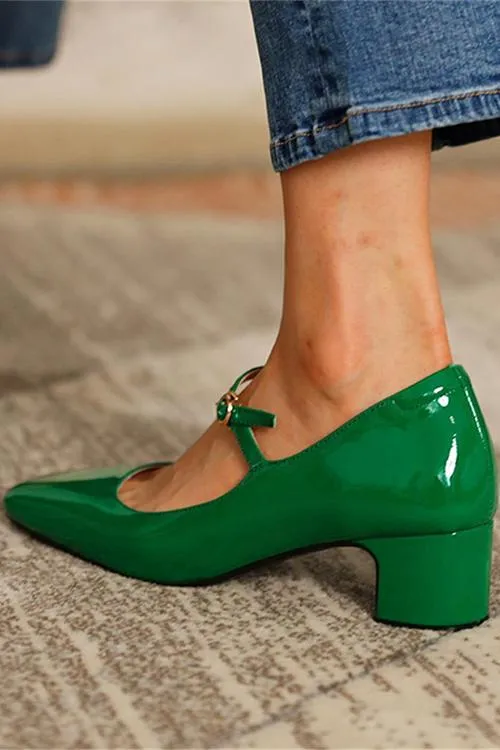 Square Toe Heeled Mary Janes
