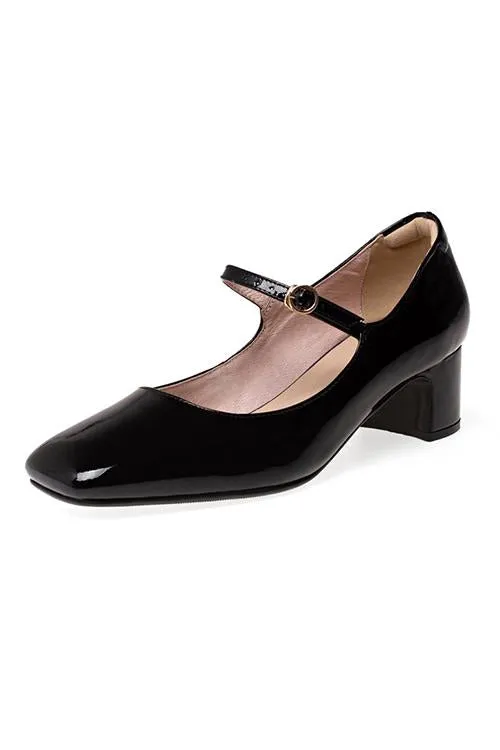 Square Toe Heeled Mary Janes