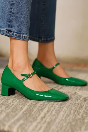 Square Toe Heeled Mary Janes