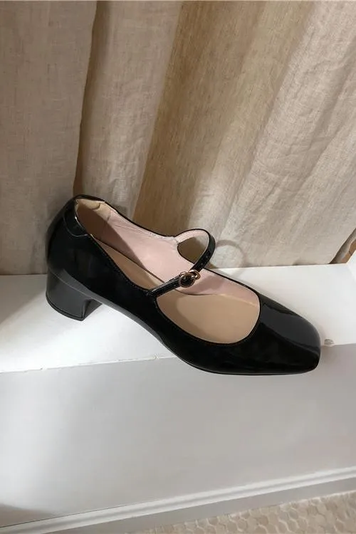 Square Toe Heeled Mary Janes