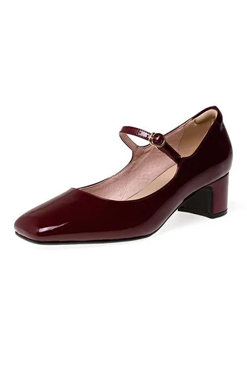 Square Toe Heeled Mary Janes