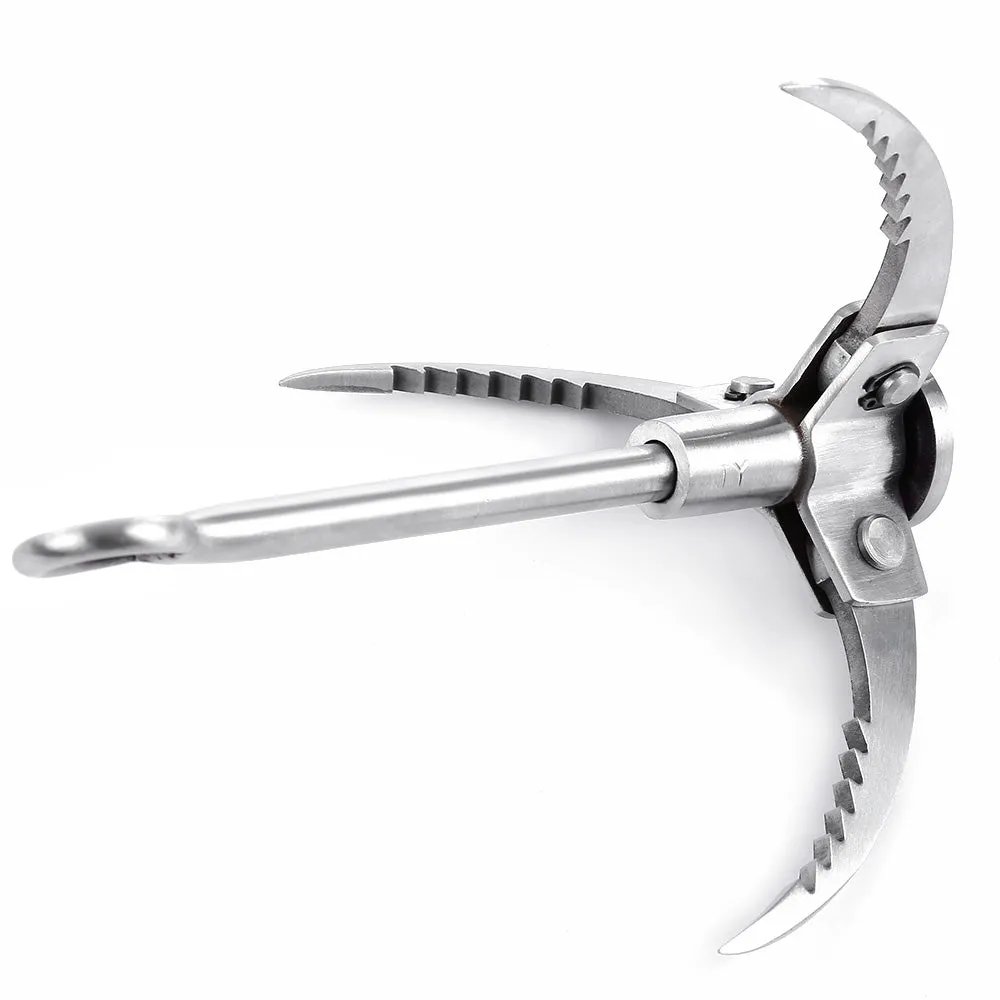 Stainless Steel Foldable 3 Paws Hook Mountain Ice Rock Outdoor Wilderness Survival Carabiner Gear