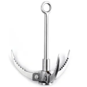 Stainless Steel Foldable 3 Paws Hook Mountain Ice Rock Outdoor Wilderness Survival Carabiner Gear