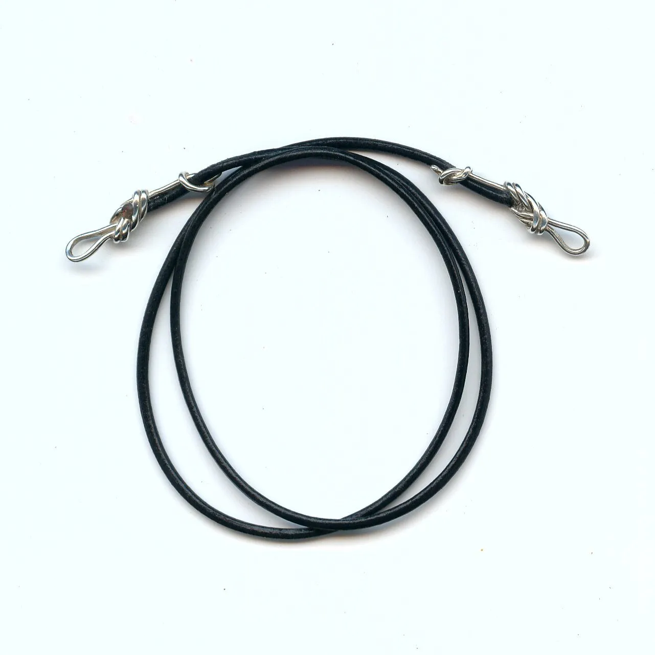 Sterling Figure 8 Knot Leather Cord Necklace - Rock Climbing Jewelry