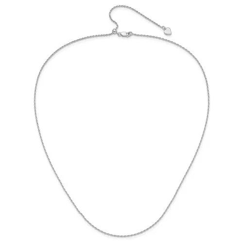 Sterling Silver 1.2mm Adjustable Rope Chain - Various Lengths