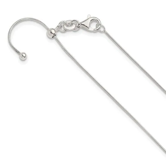 Sterling Silver Adjustable Slide Snake Chains