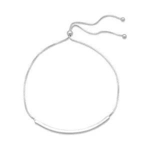 Sterling Silver Bar Slide Bolo Bracelet