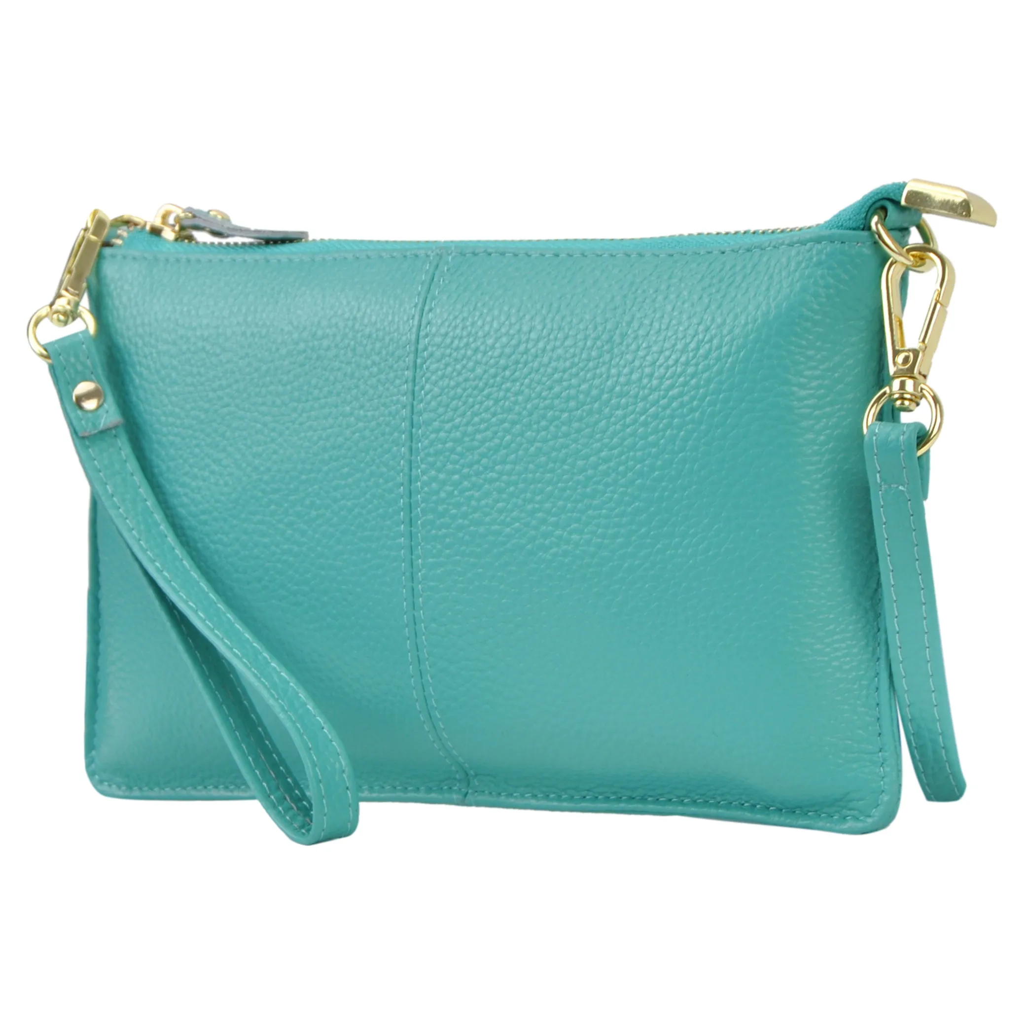 Teal NGIL Genuine Leather Wristlet Crossbody Bag
