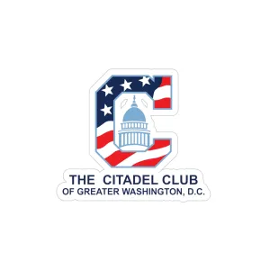 The Citadel, Alumni Club, Greater Washington D.C. Club Logo, Light Blue Transparent Outdoor Stickers, Die-Cut, 1pcs