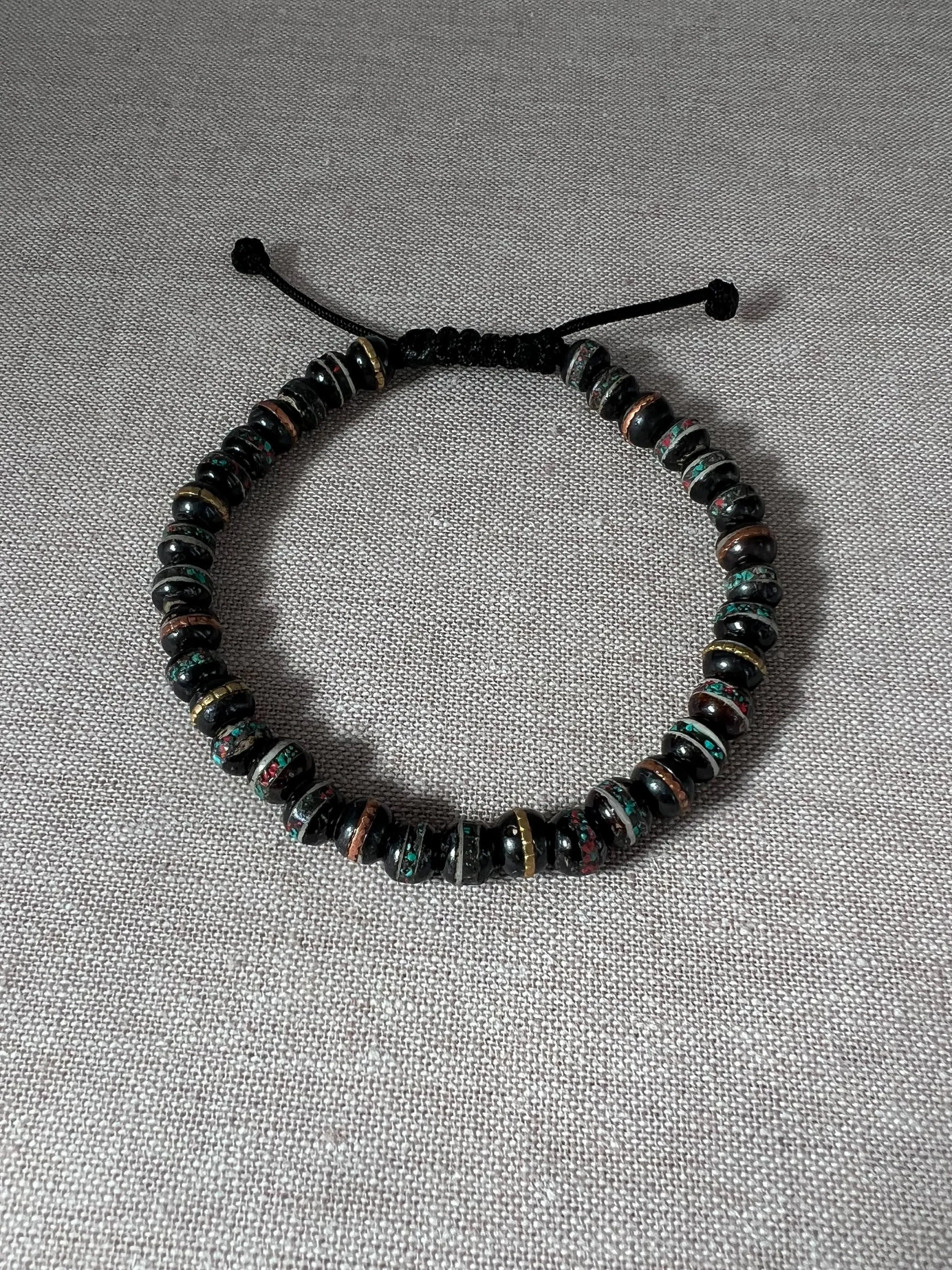 Tibetan Prayer Bead Adjustable Slide Bracelet