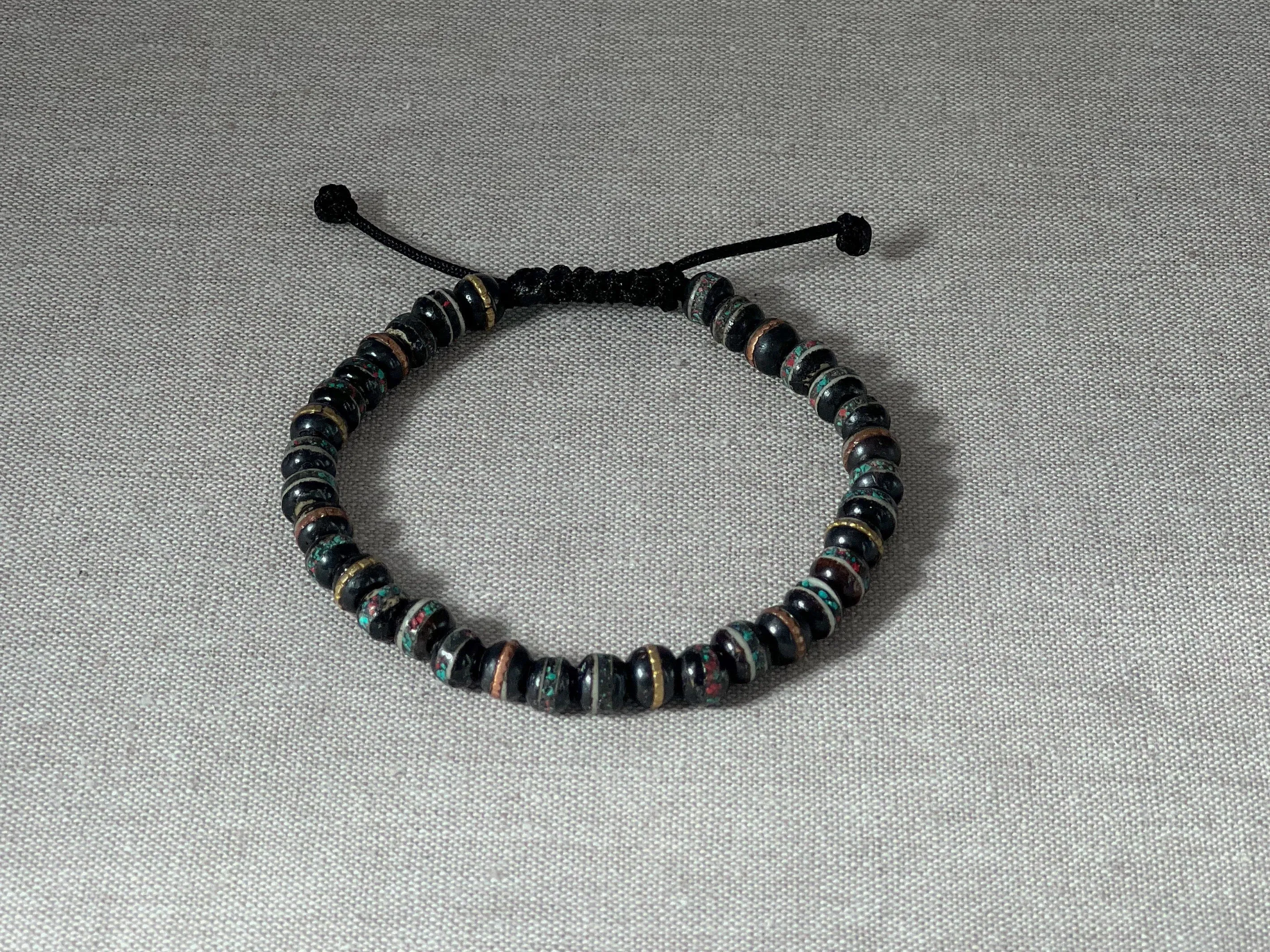 Tibetan Prayer Bead Adjustable Slide Bracelet