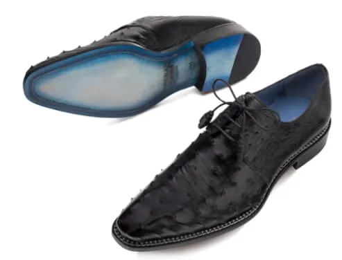 Tillson Ostrich Black  By Mezlan Made In Spain Brand