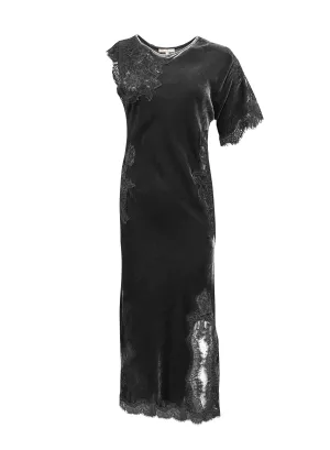 Velvet Luna Long Bias Dress - Black