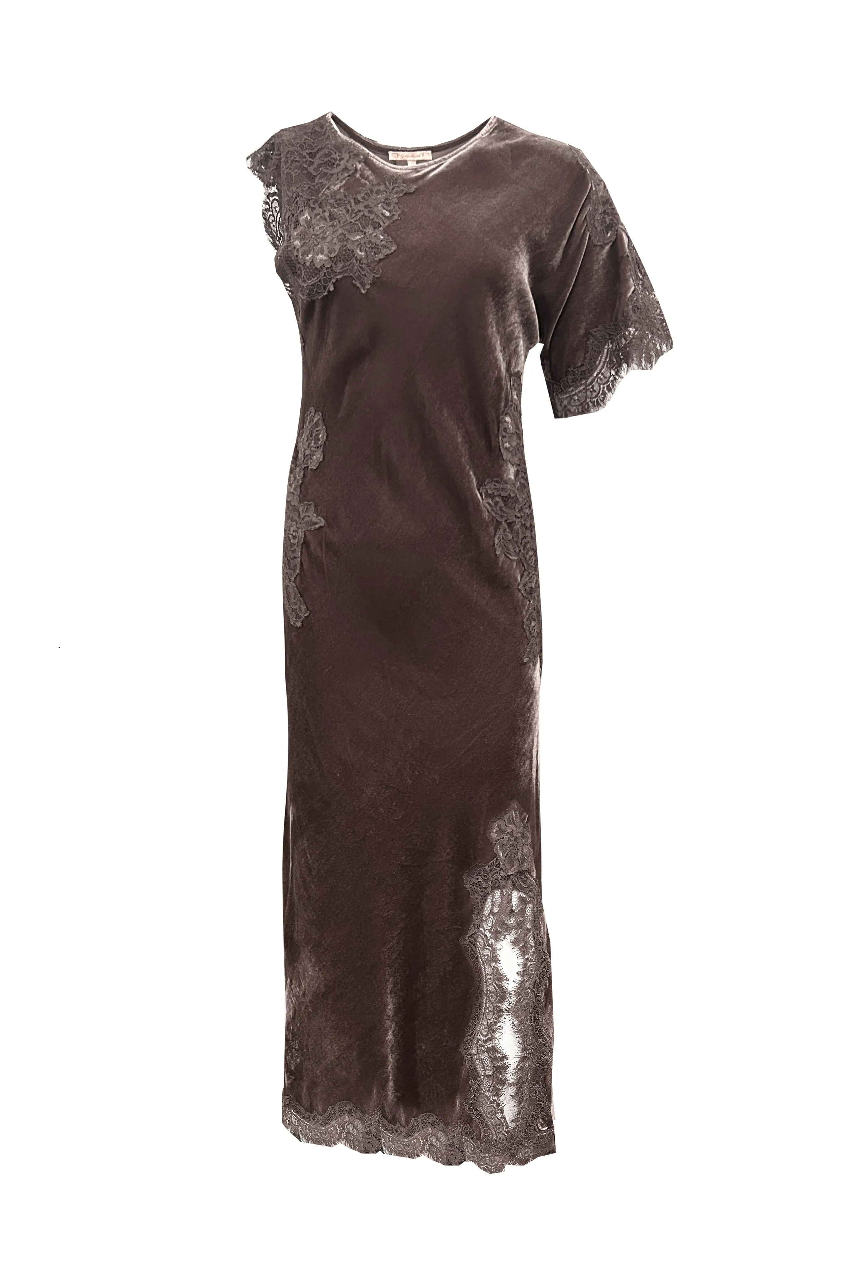 Velvet Luna Long Bias Dress - Fudge