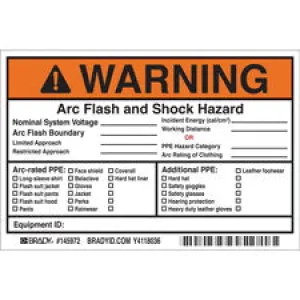 WARNING Arc Flash And Shock Hazard Labels| Buy online
