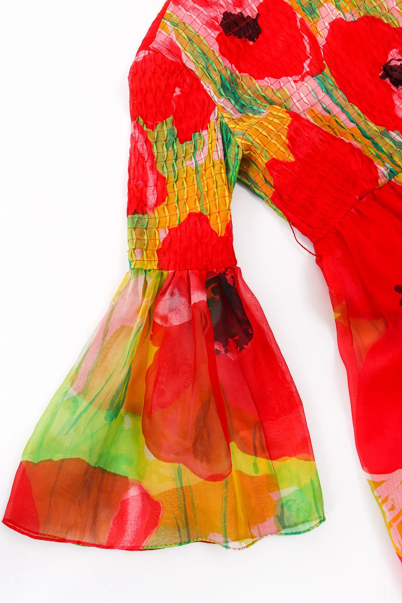 Watercolor Poppy Organza Dress