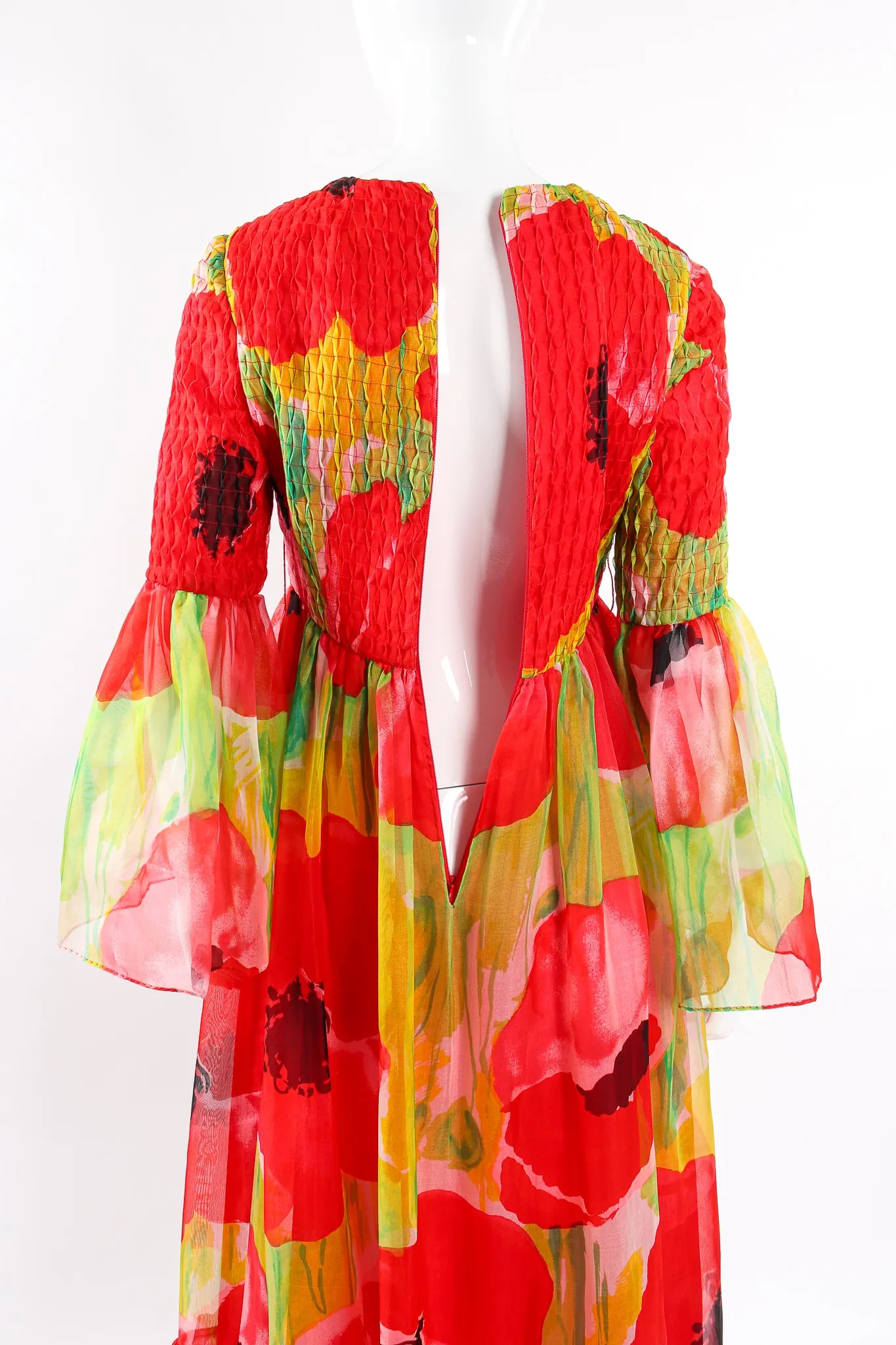 Watercolor Poppy Organza Dress