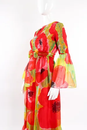 Watercolor Poppy Organza Dress