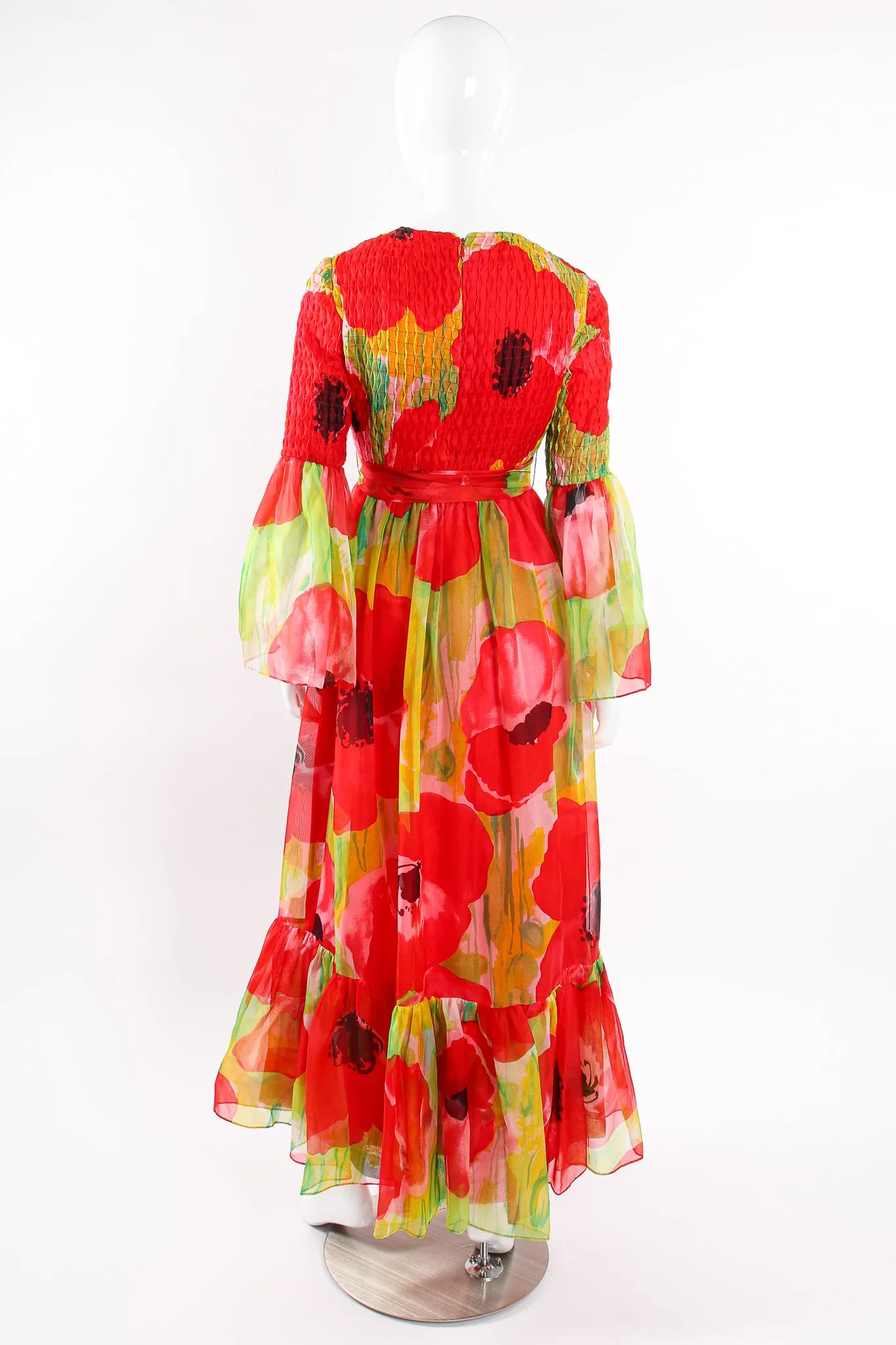 Watercolor Poppy Organza Dress