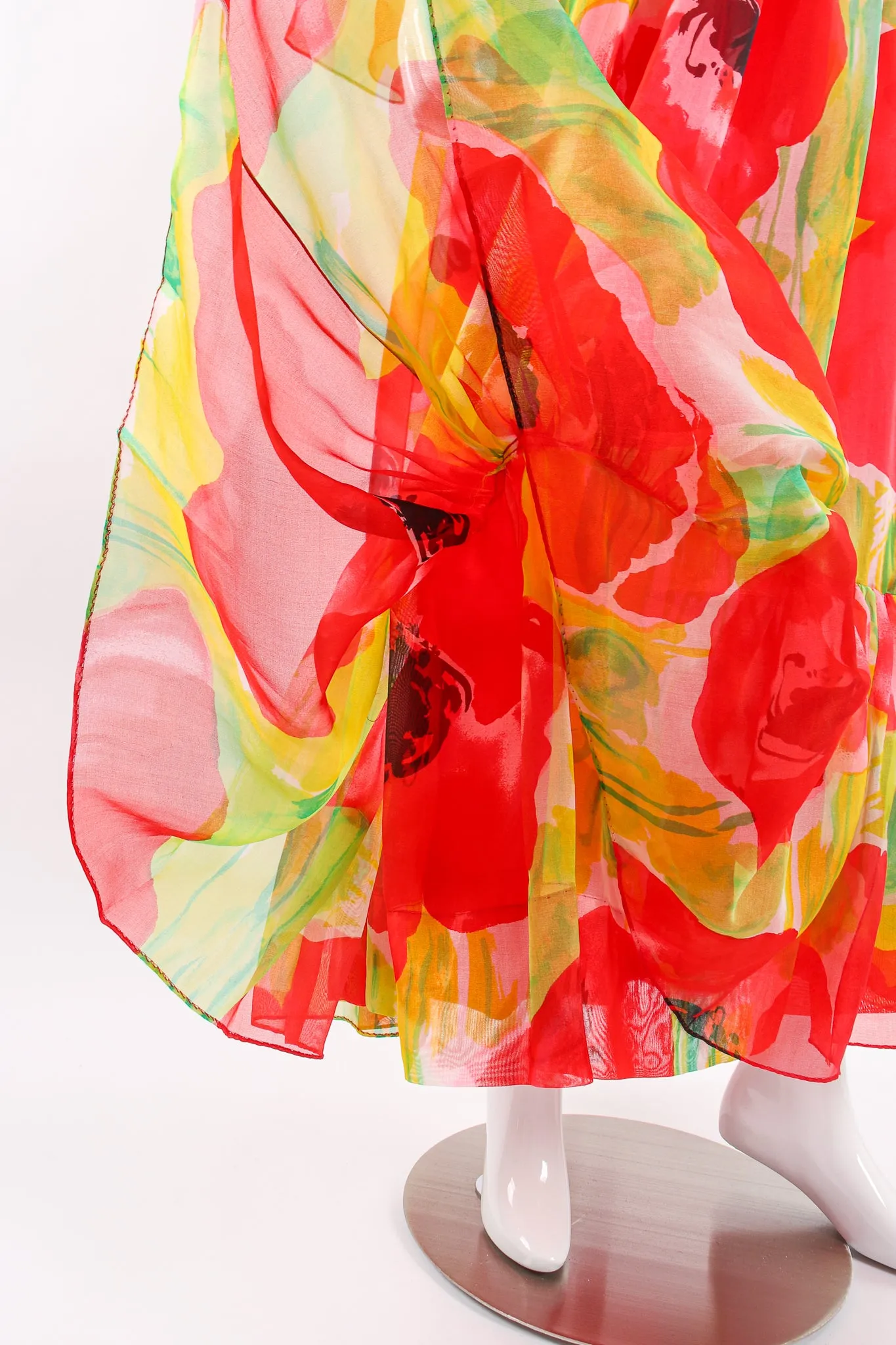 Watercolor Poppy Organza Dress