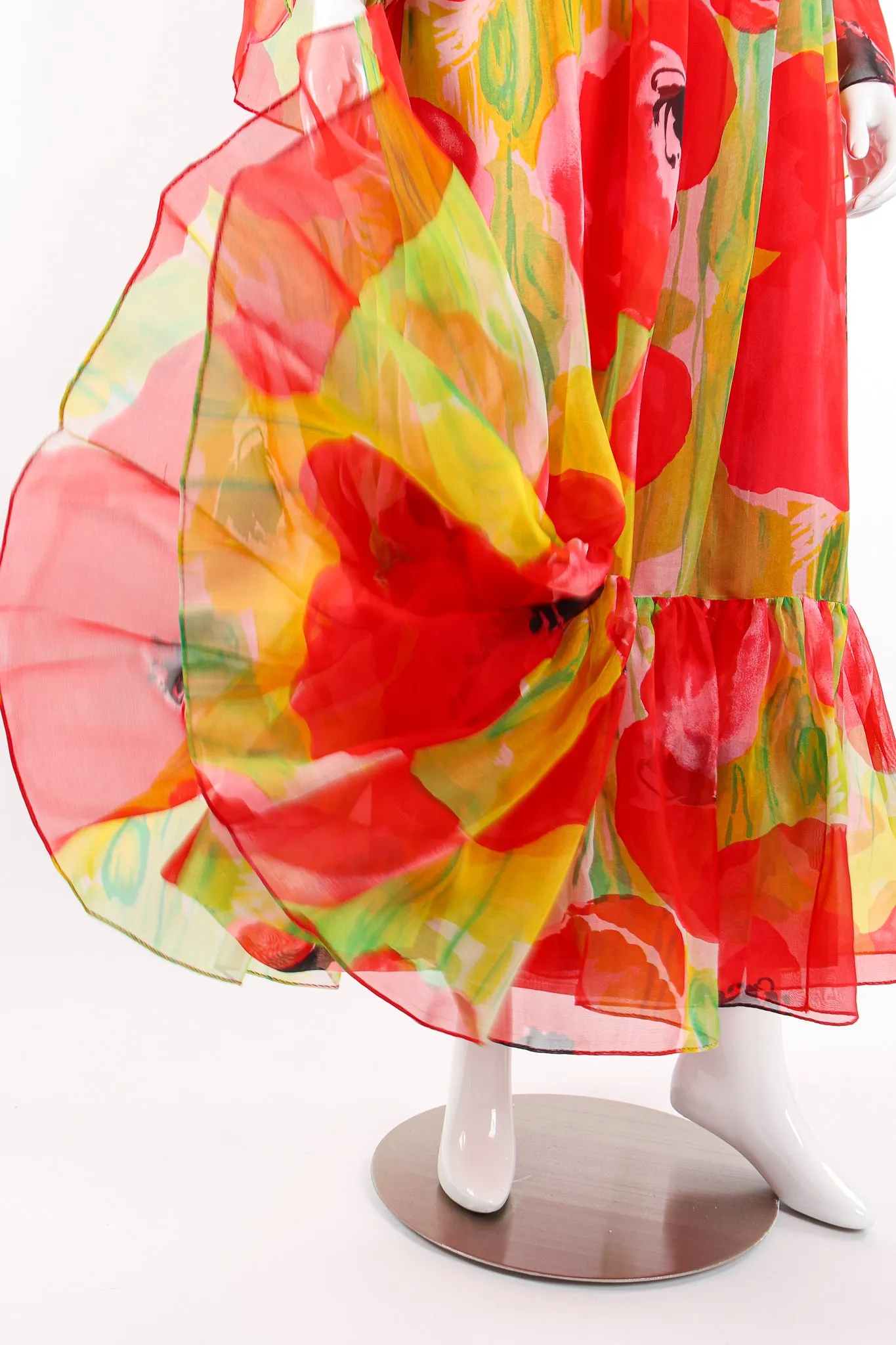 Watercolor Poppy Organza Dress