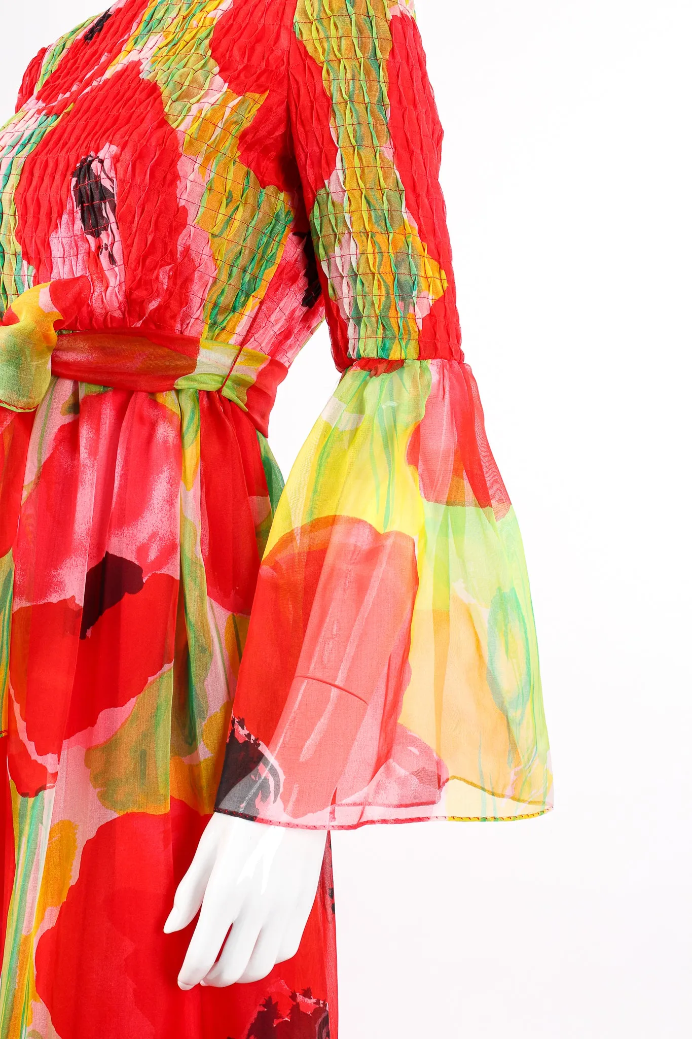 Watercolor Poppy Organza Dress