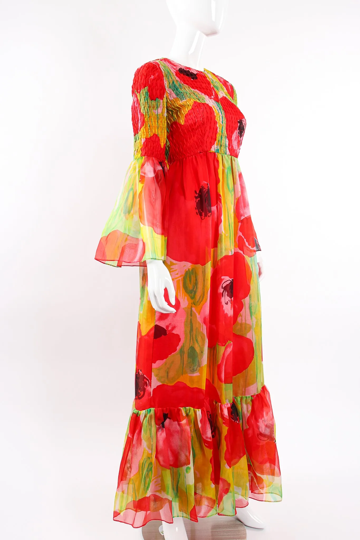 Watercolor Poppy Organza Dress