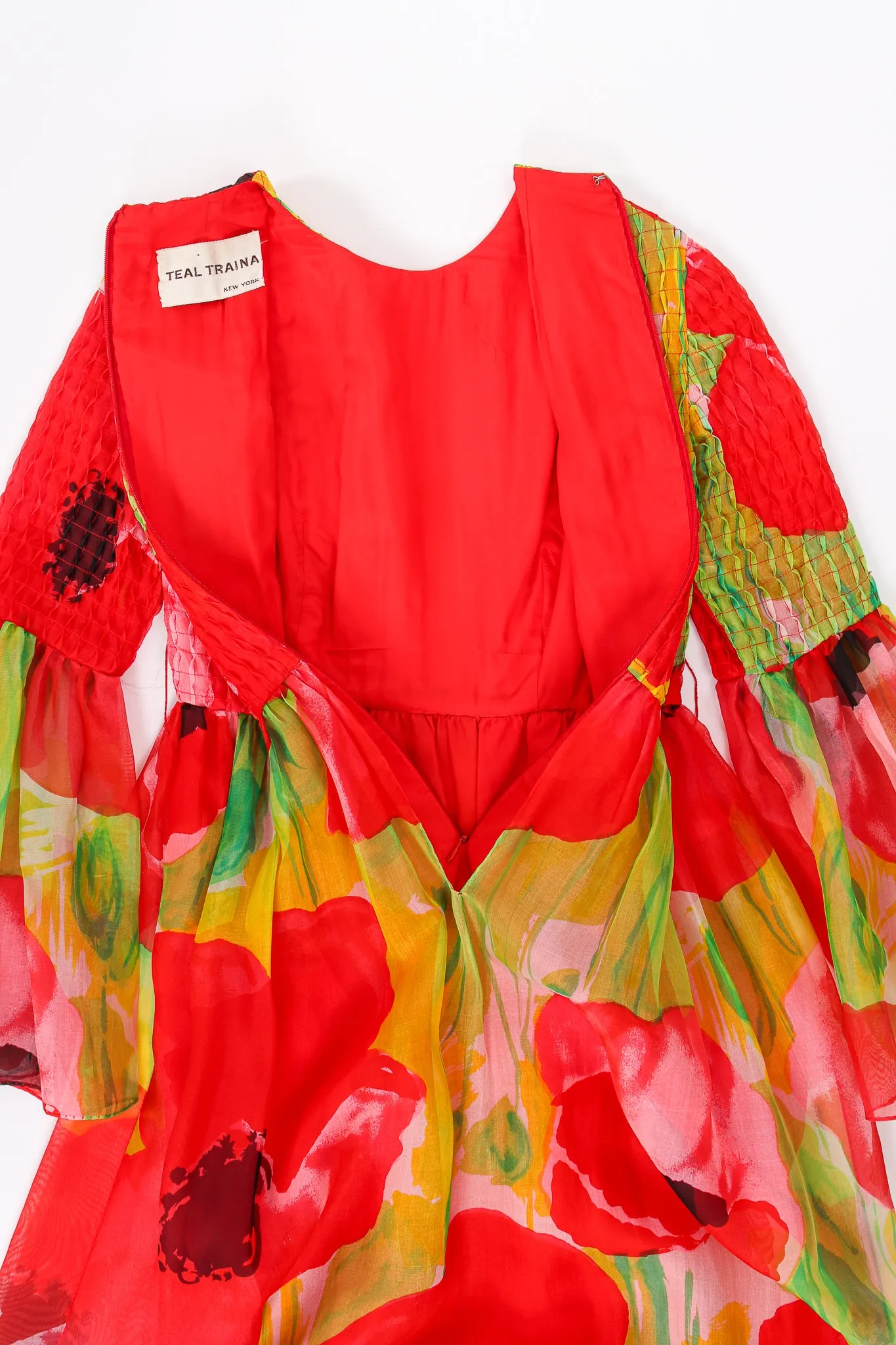 Watercolor Poppy Organza Dress