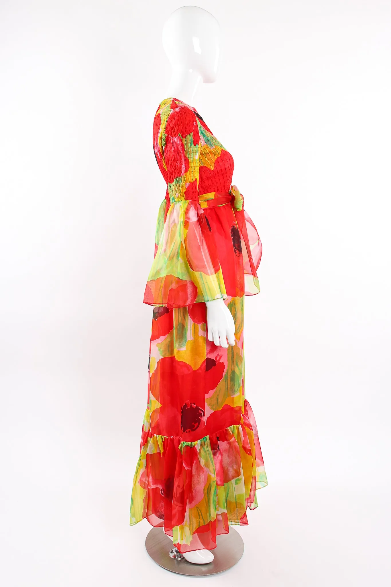 Watercolor Poppy Organza Dress
